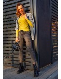 Fitted blouse with a V-neck, yellow 8068 - Online store - Boutique